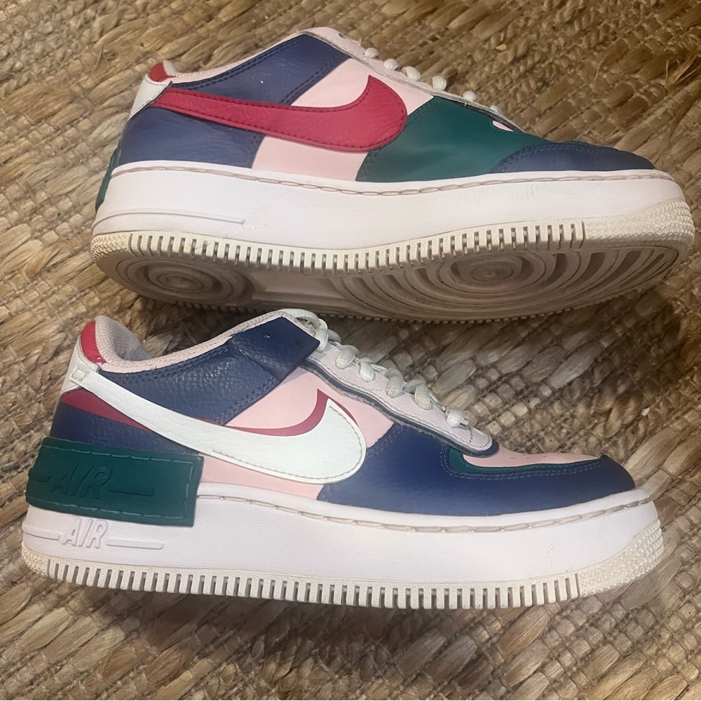 Nike Air Force 1 Shadow Pink Glaze Multi-Color Teal Red Y2K Streetwear Sneaker